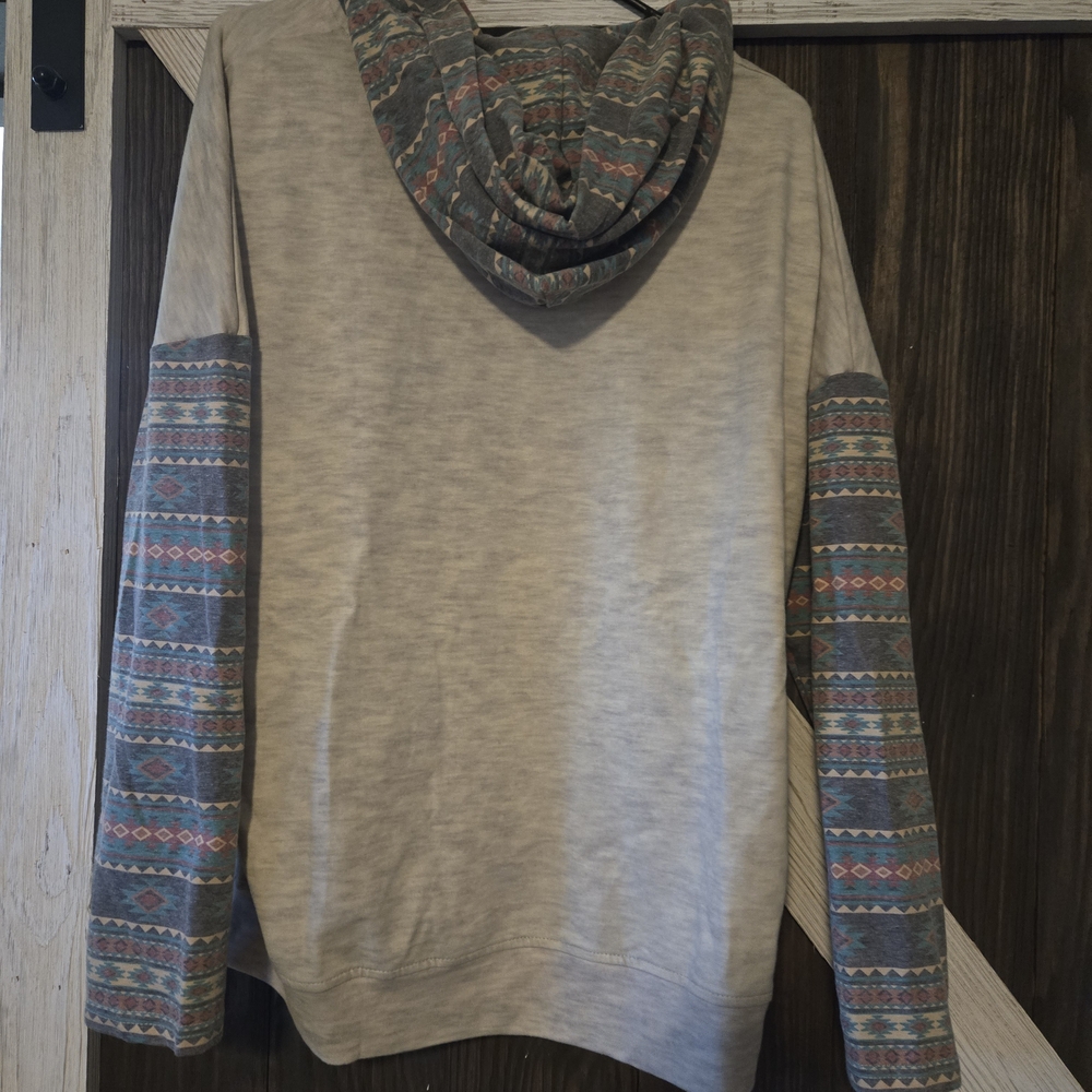 Men's Patterned Sleeve Hoodie Sweater